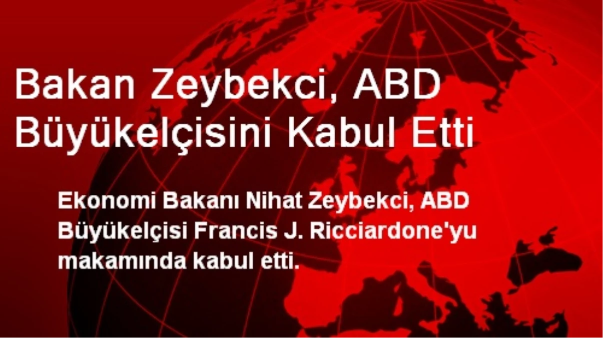 Bakan Zeybekci, ABD Büyükelçisini Kabul Etti