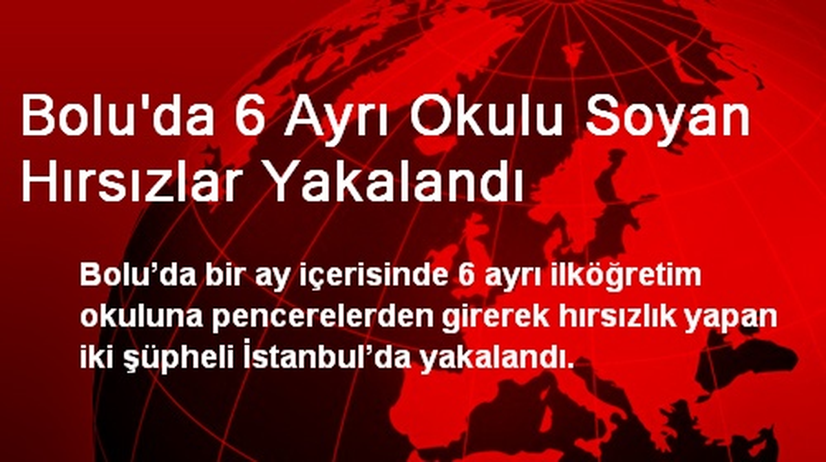 Bolu\'da 6 Ayrı Okulu Soyan Hırsızlar Yakalandı