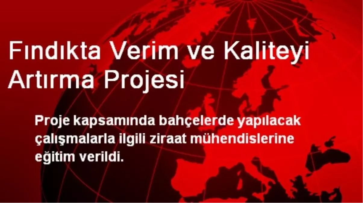 Fındıkta Verim ve Kaliteyi Artırma Projesi