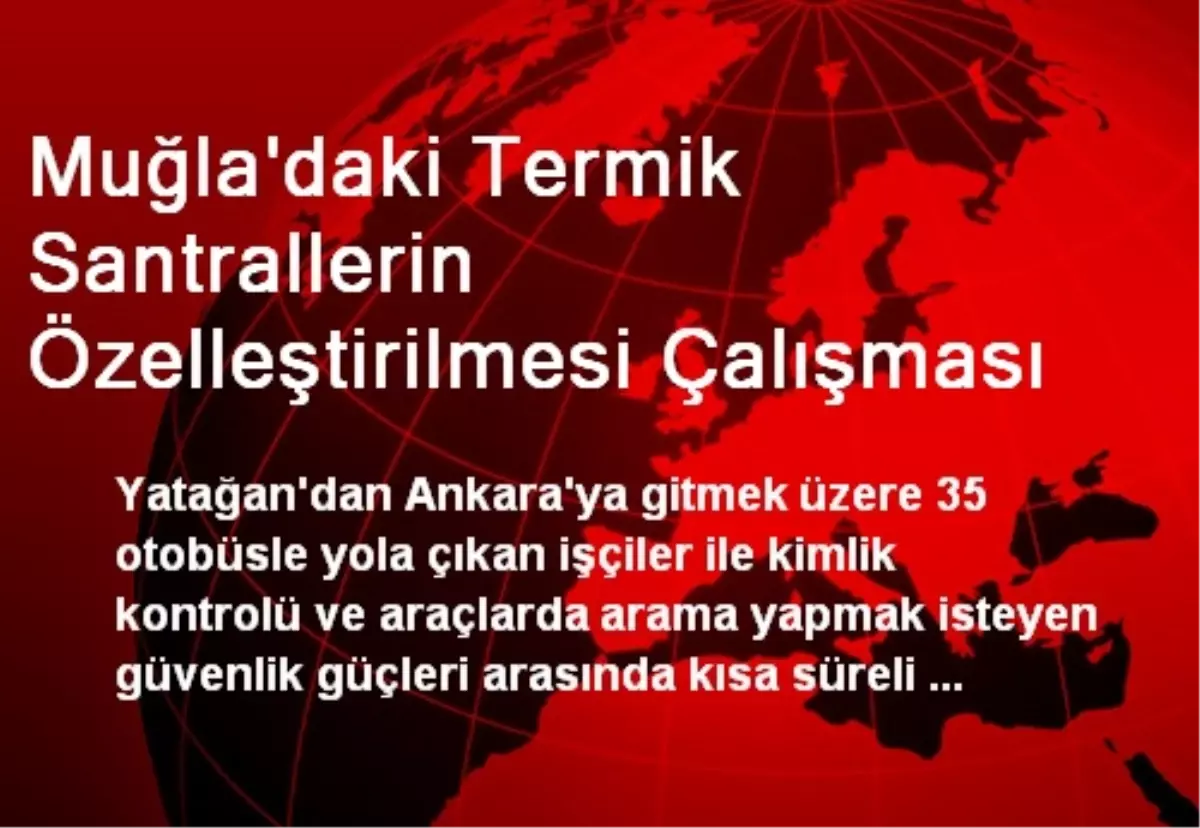 Muğla\'daki Termik Santrallerin Özelleştirilmesi Çalışması