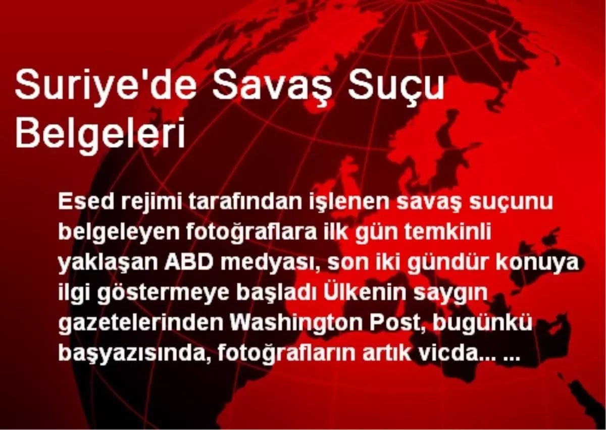 Suriye\'de Savaş Suçu Belgeleri