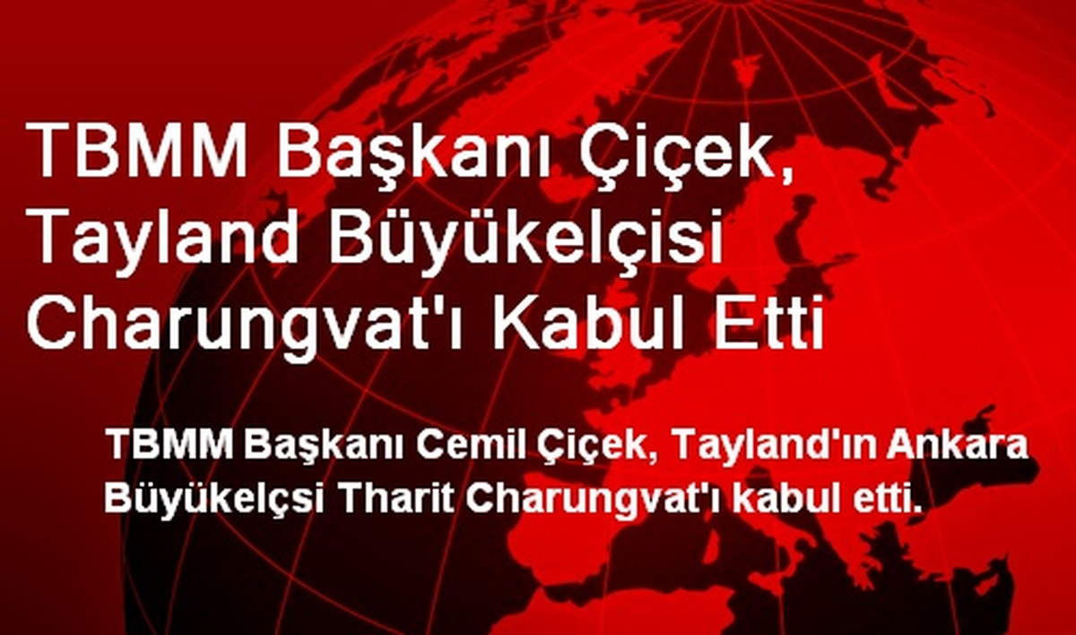 TBMM Başkanı Çiçek, Tayland Büyükelçisi Charungvat\'ı Kabul Etti