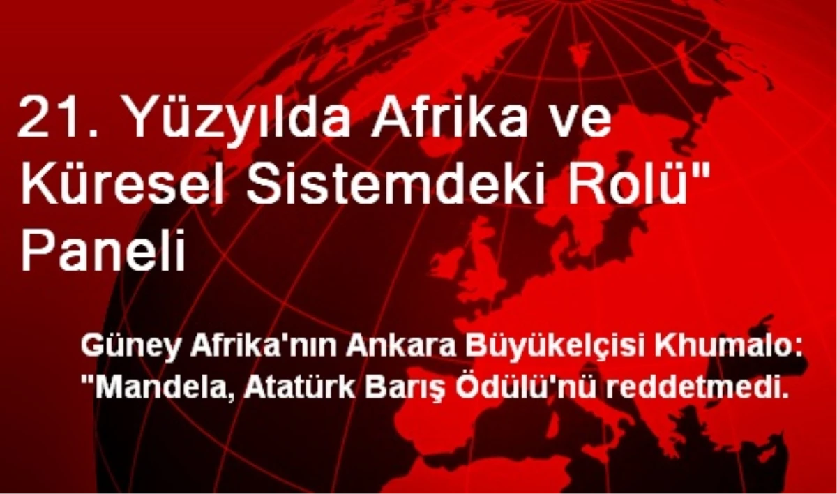 21. Yüzyılda Afrika ve Küresel Sistemdeki Rolü" Paneli