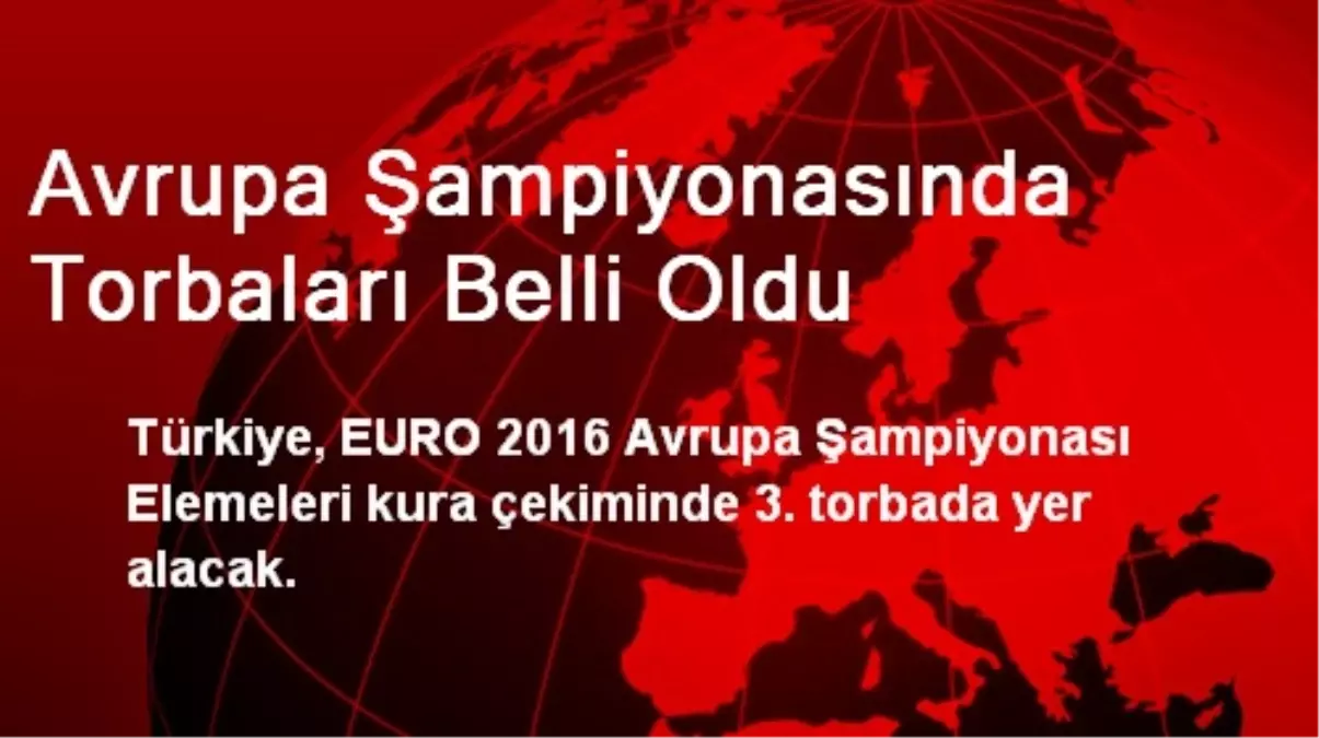 Avrupa Şampiyonasında Torbaları Belli Oldu