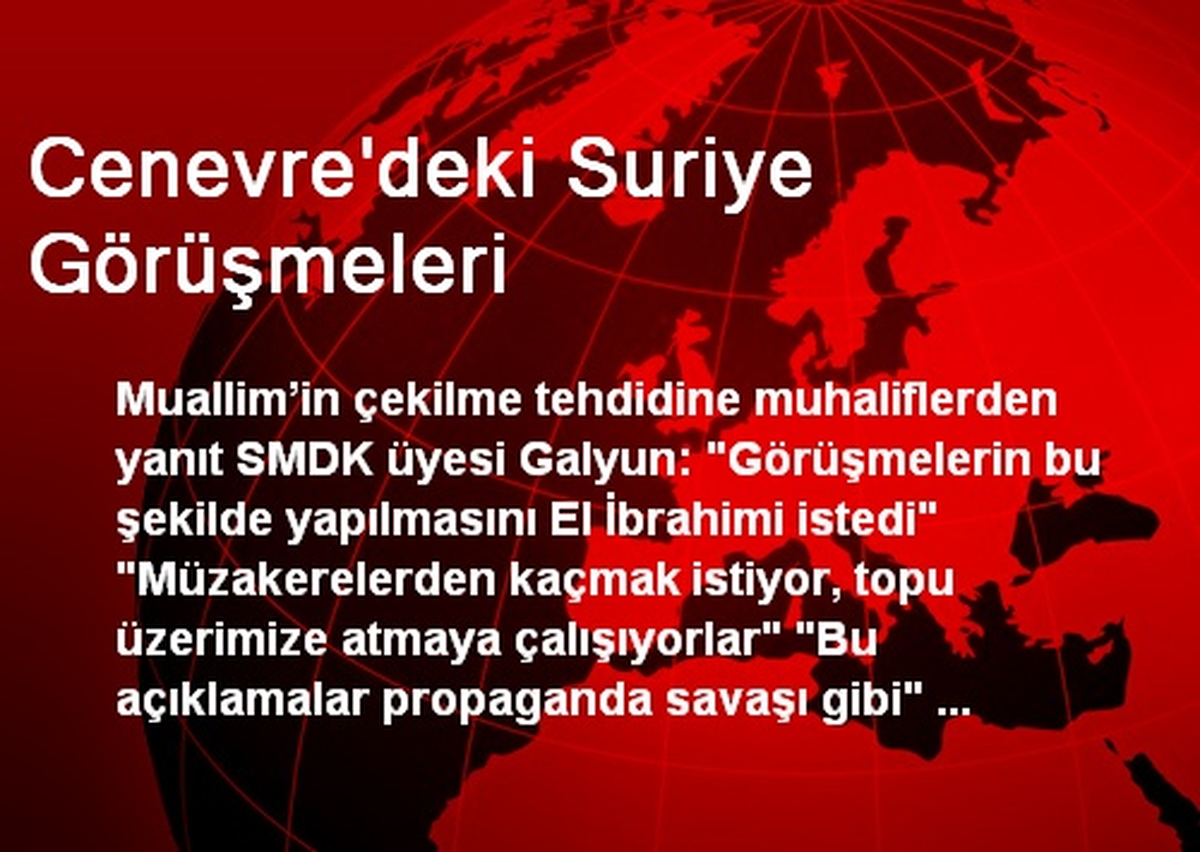 Cenevre\'deki Suriye Görüşmeleri