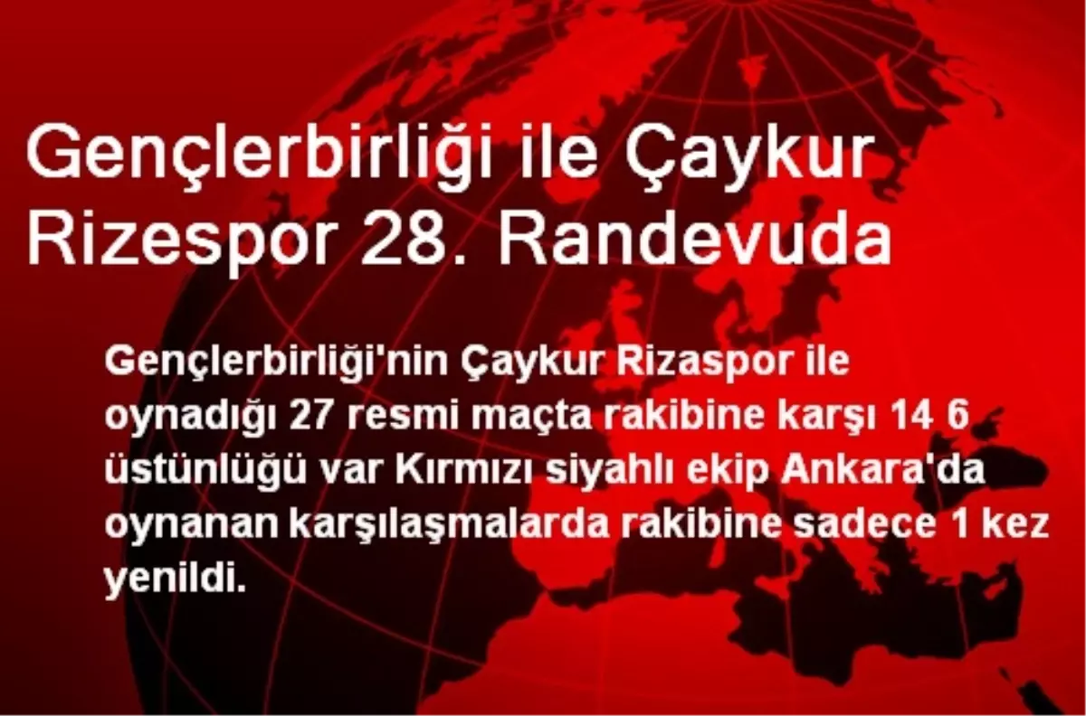 Gençlerbirliği ile Çaykur Rizespor 28. Randevuda