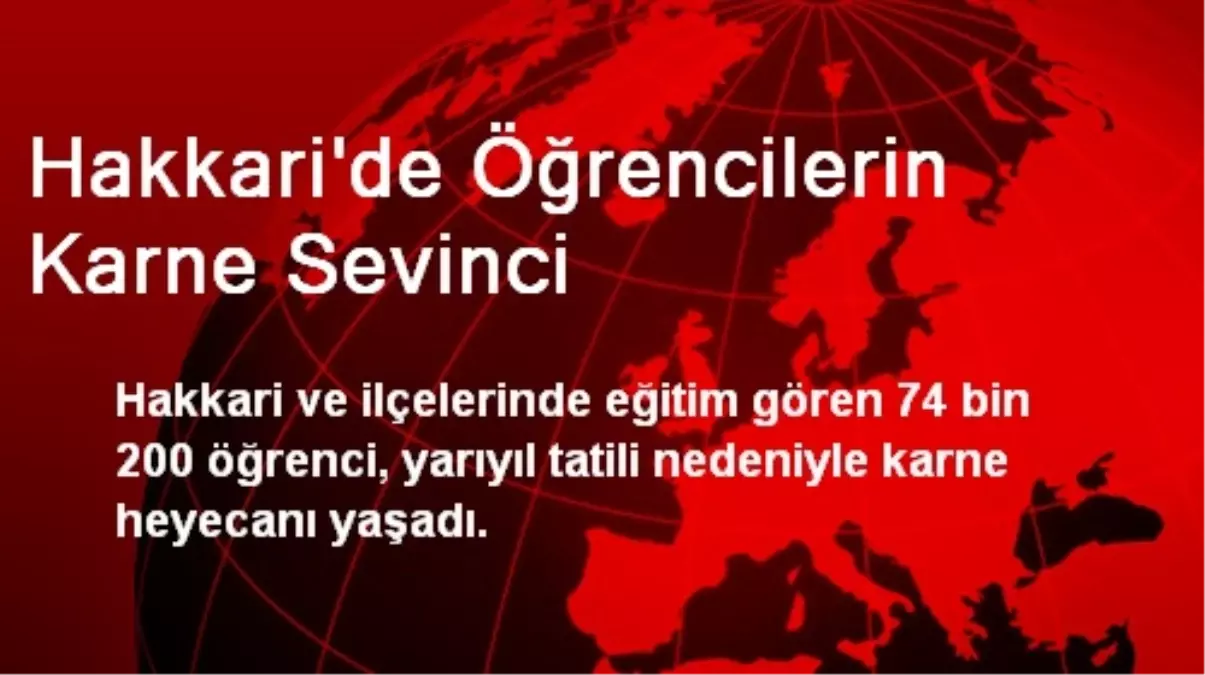 Hakkari\'de Öğrencilerin Karne Sevinci