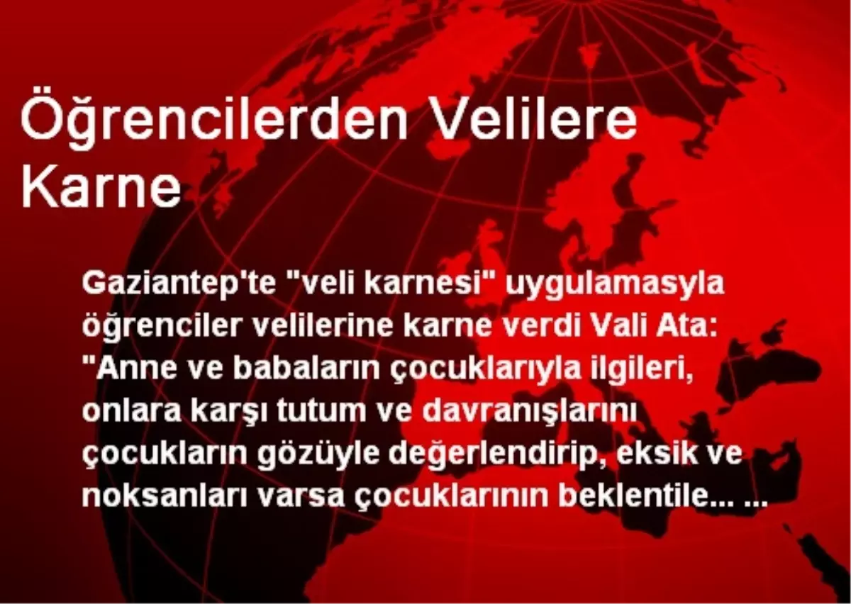 Öğrencilerden Velilere Karne