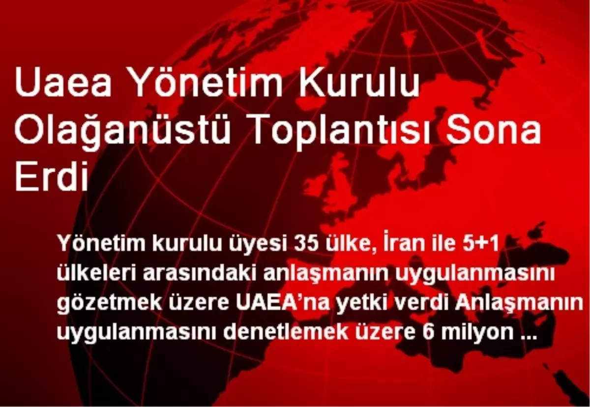 Uaea Yönetim Kurulu Olağanüstü Toplantısı Sona Erdi