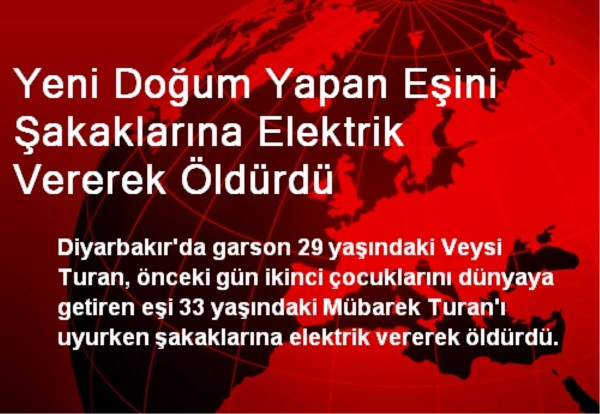 Yeni Doğum Yapan Eşini Şakaklarına Elektrik Vererek Öldürdü