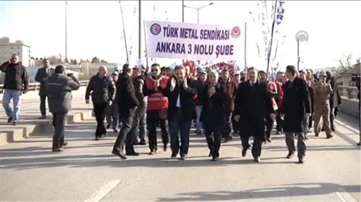 Termik santrallerin özelleştirilmesi çalışmalarını protesto yürüyüşü -