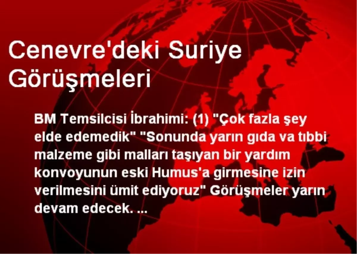 Cenevre\'deki Suriye Görüşmeleri