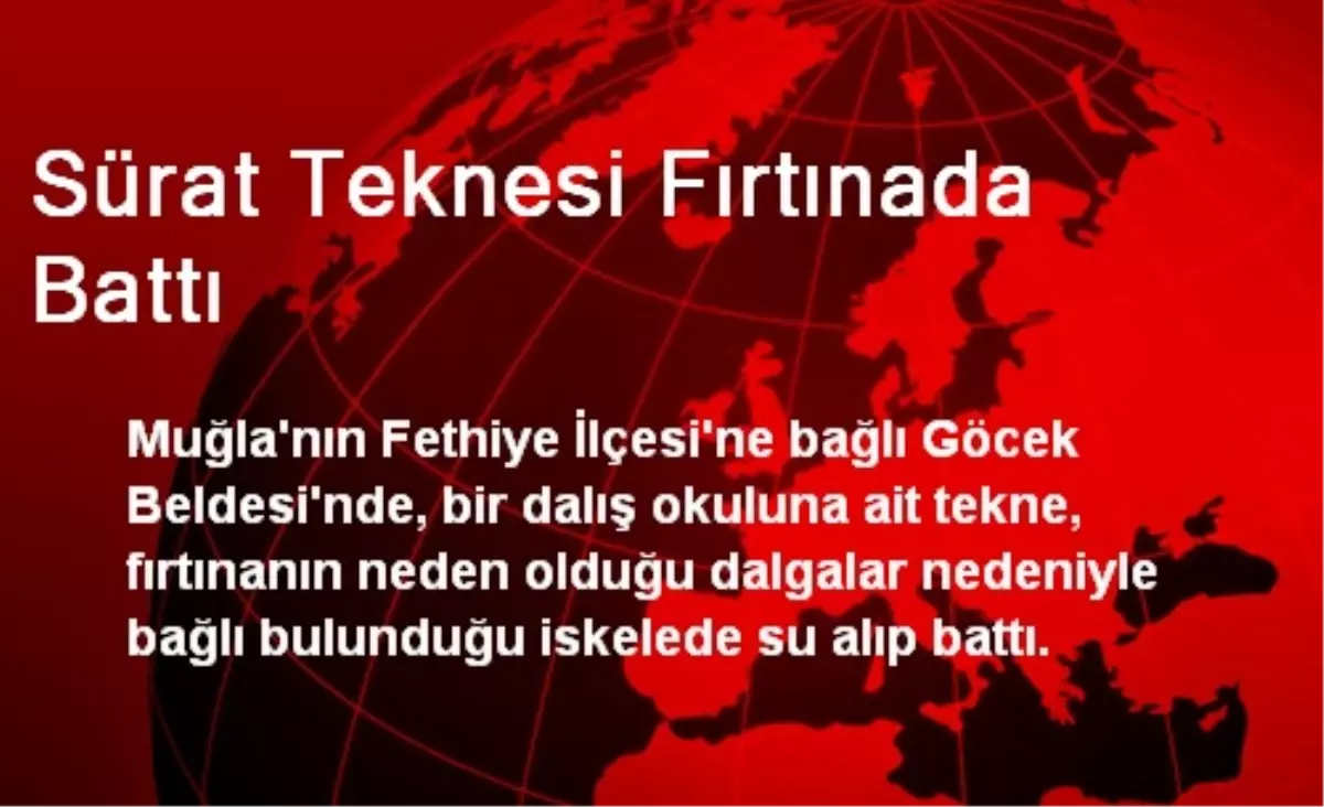 Sürat Teknesi Fırtınada Battı