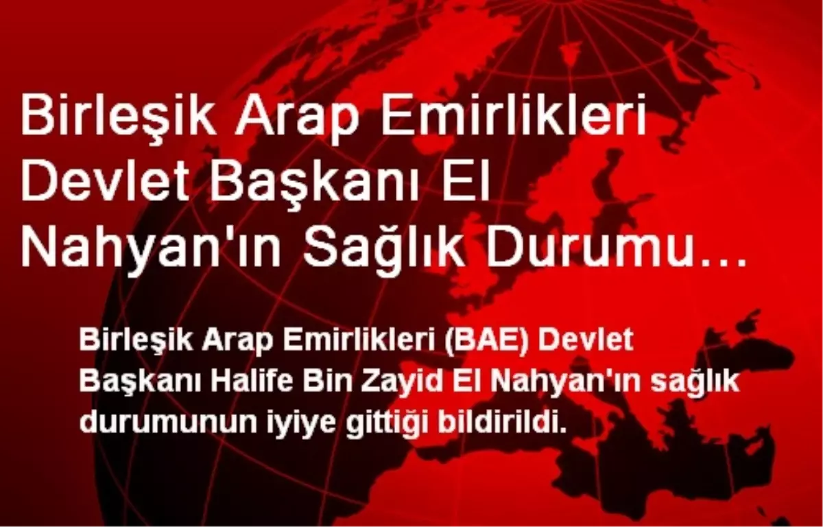 Birleşik Arap Emirlikleri Devlet Başkanı El Nahyan\'ın Sağlık Durumu Düzeliyor