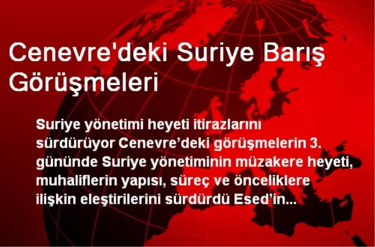 Cenevre\'deki Suriye Barış Görüşmeleri