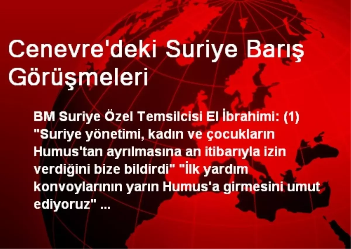 Cenevre\'deki Suriye Barış Görüşmeleri