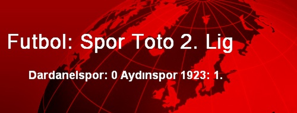 Futbol: Spor Toto 2. Lig
