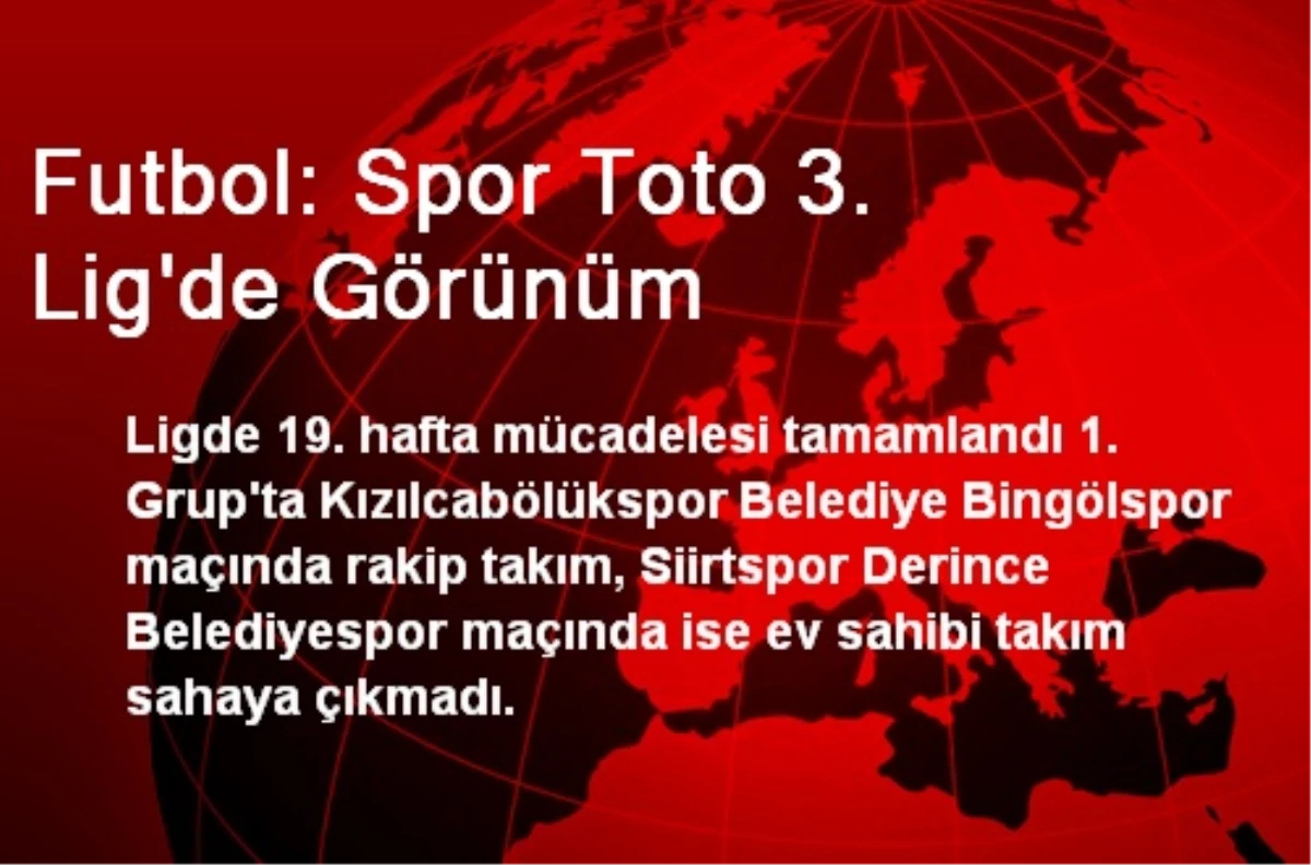 Spor Toto 3. Ligde Görünüm