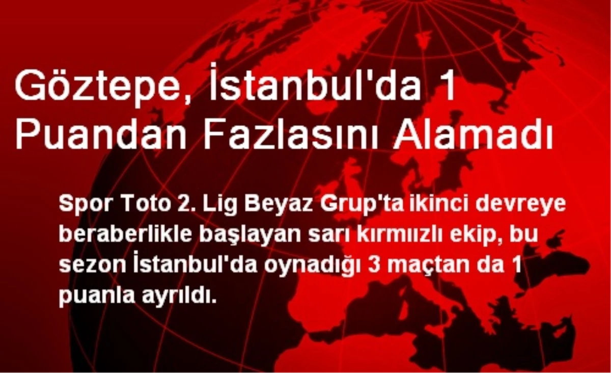Göztepe, İstanbul\'da 1 Puandan Fazlasını Alamadı