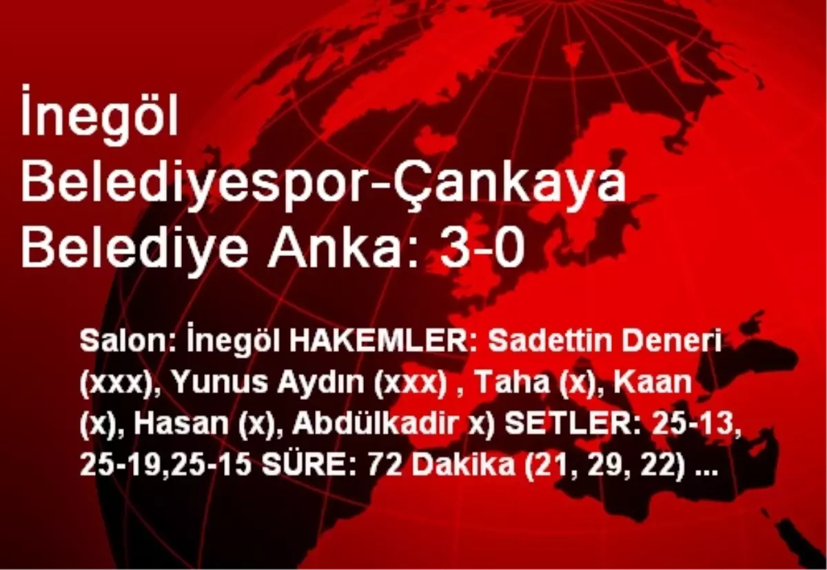 İnegöl Belediyespor-Çankaya Belediye Anka: 3-0