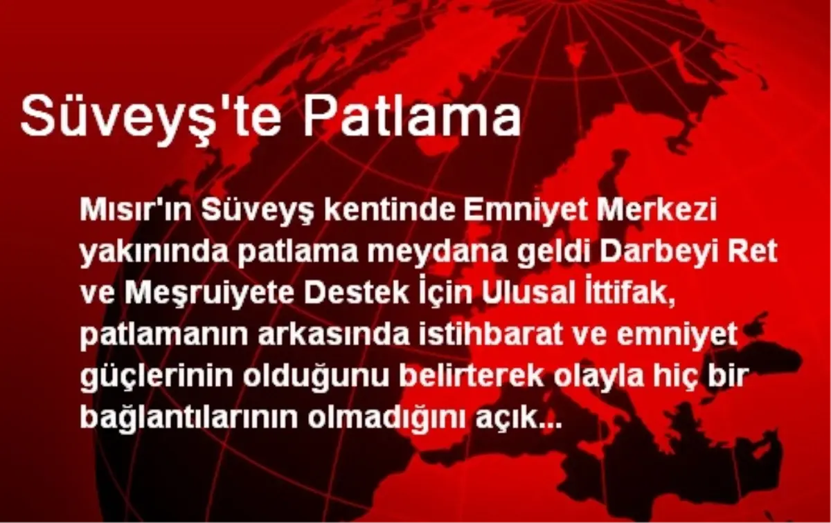 Süveyş\'te Patlama