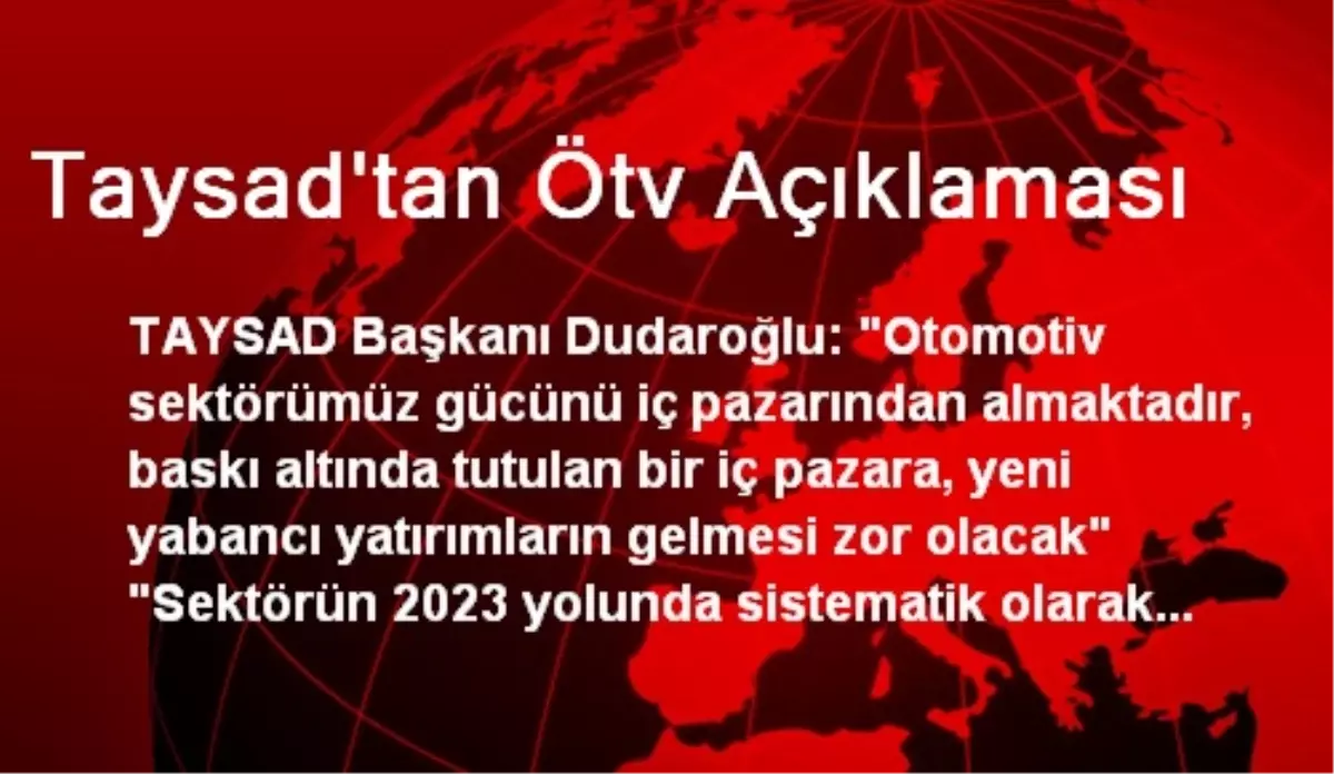 Taysad\'tan Ötv Açıklaması