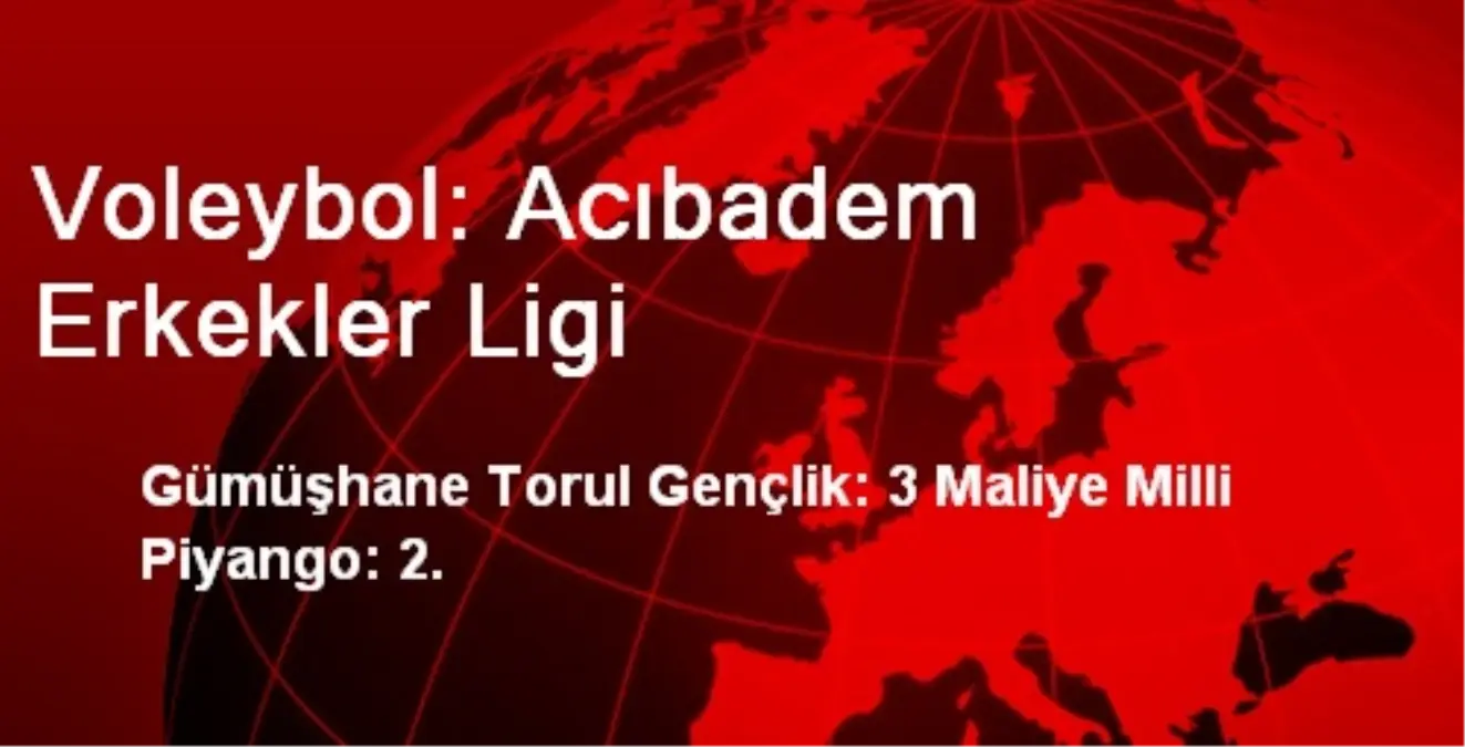 Voleybol: Acıbadem Erkekler Ligi