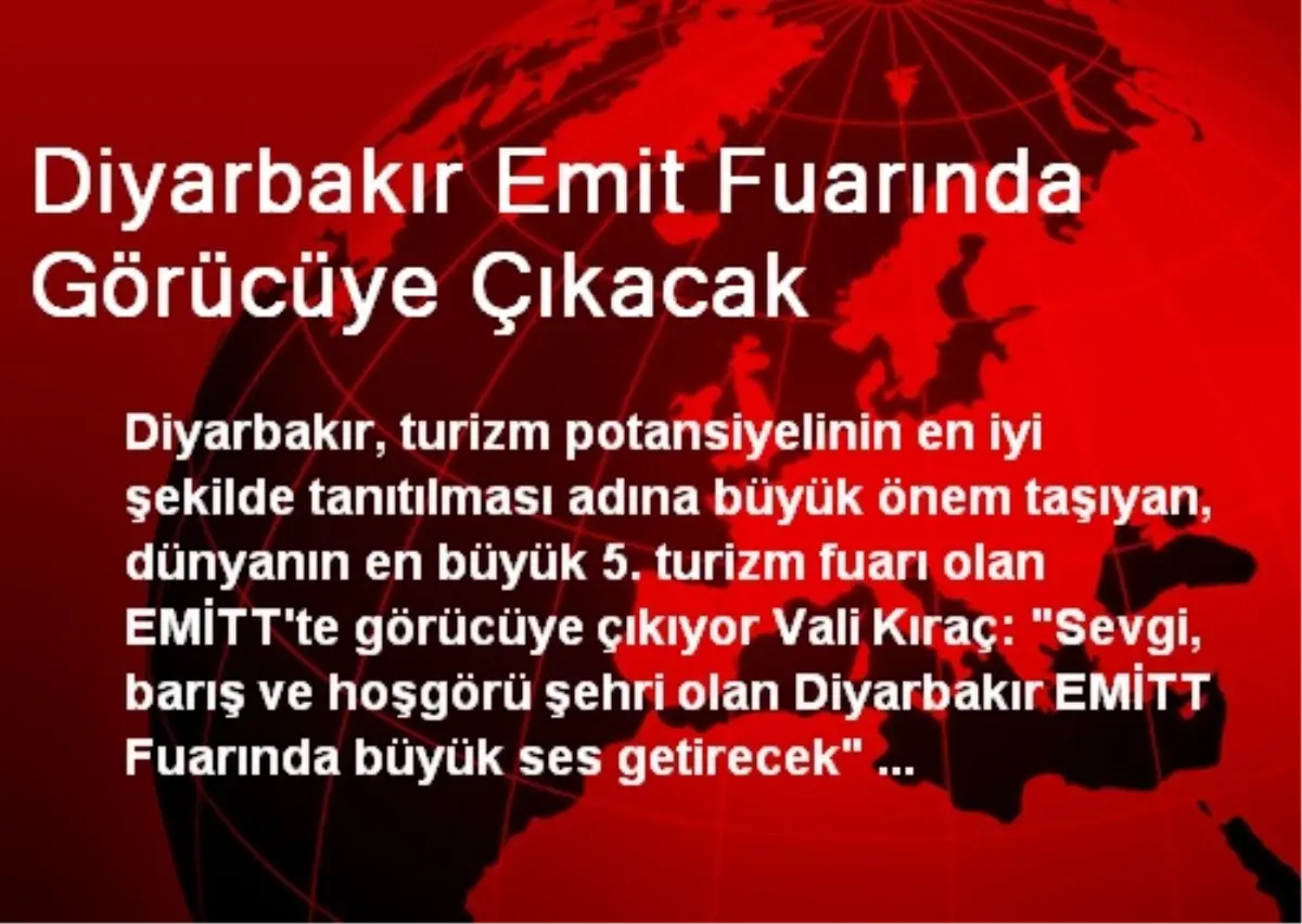 Diyarbakır Emit Fuarında Görücüye Çıkacak