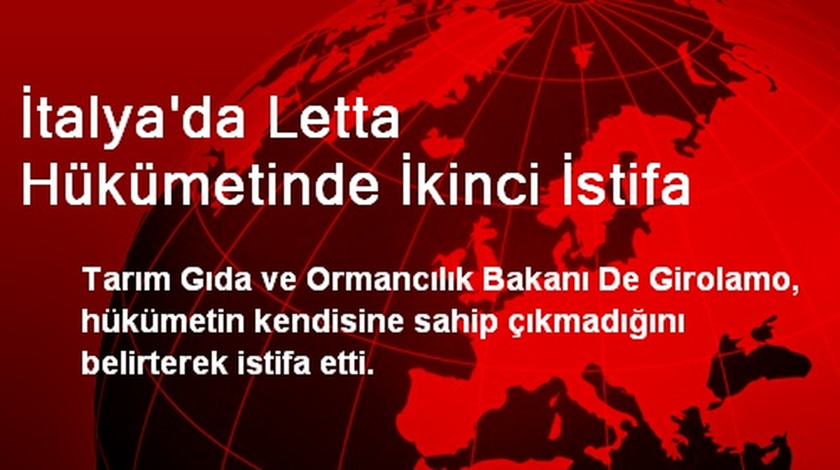 İtalya\'da Letta Hükümetinde İkinci İstifa