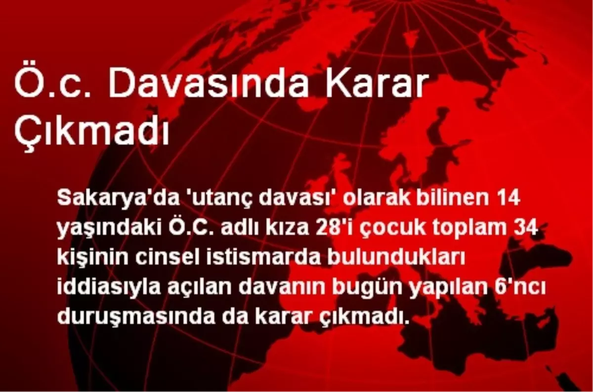 Ö.c. Davasında Karar Çıkmadı