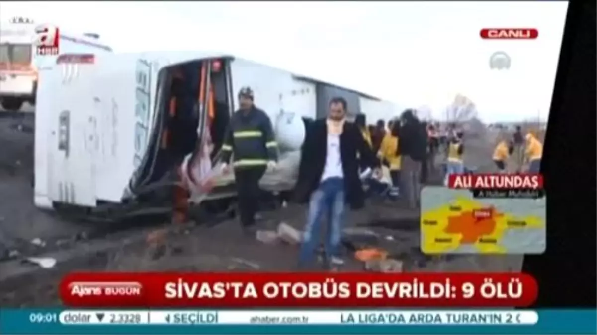 Sivas\'ta Otobüs Devrildi: 9 Ölü