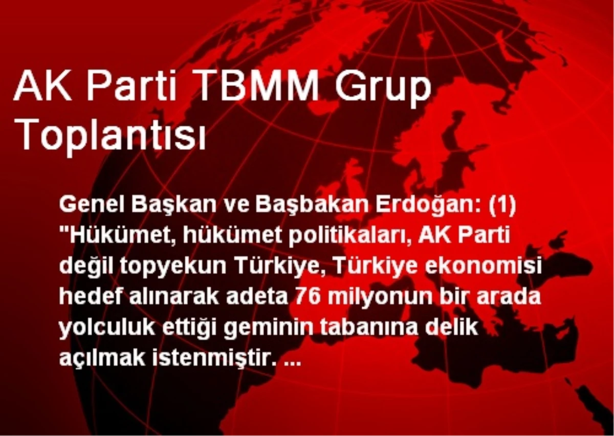 AK Parti TBMM Grup Toplantısı