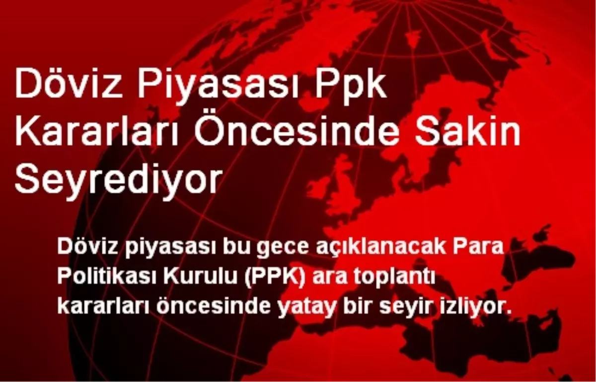 Döviz Piyasası PPK Kararları Öncesinde Sakin Seyrediyor