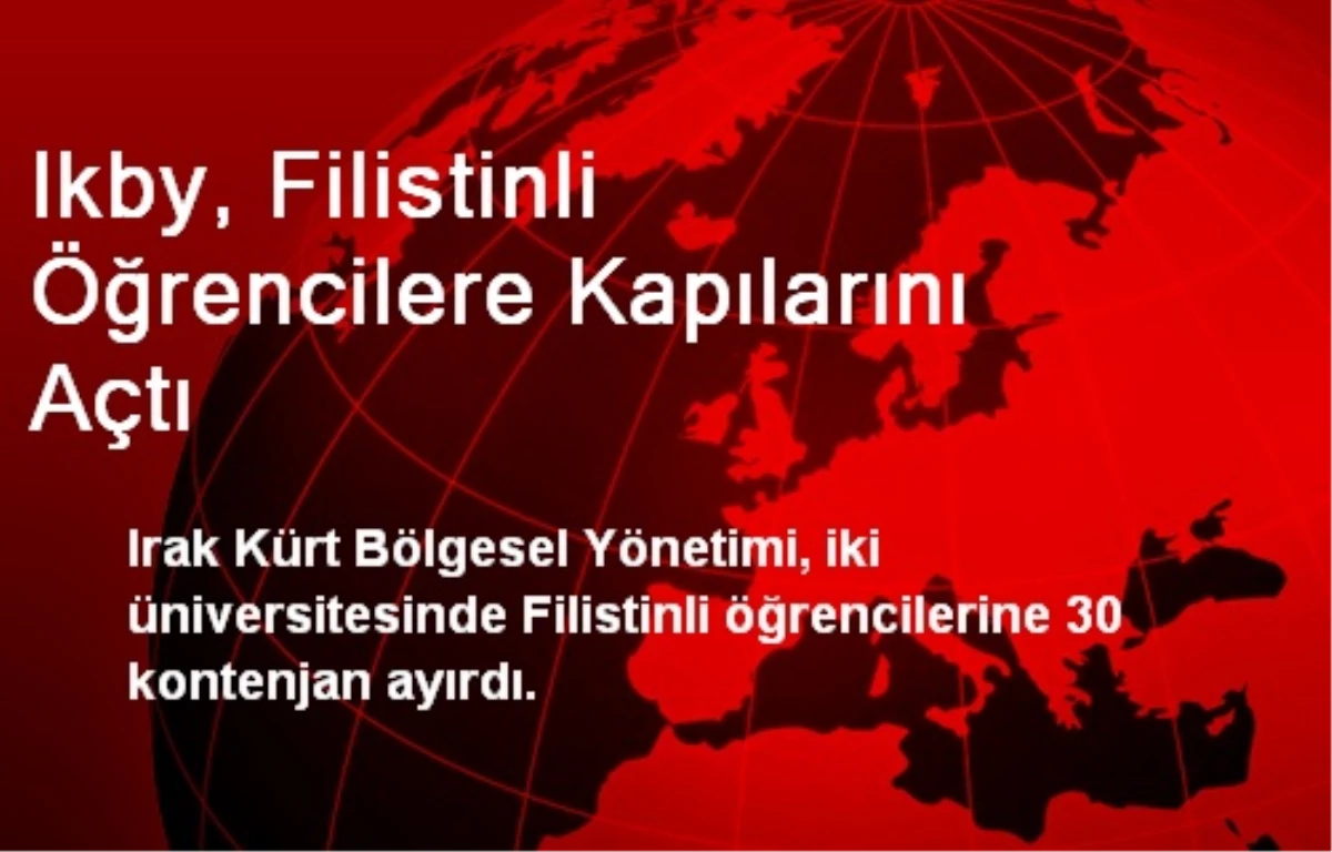 Ikby, Filistinli Öğrencilere Kapılarını Açtı