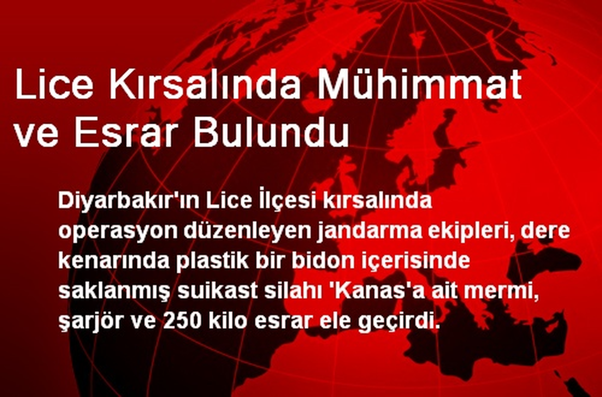 Lice Kırsalında Mühimmat ve Esrar Bulundu