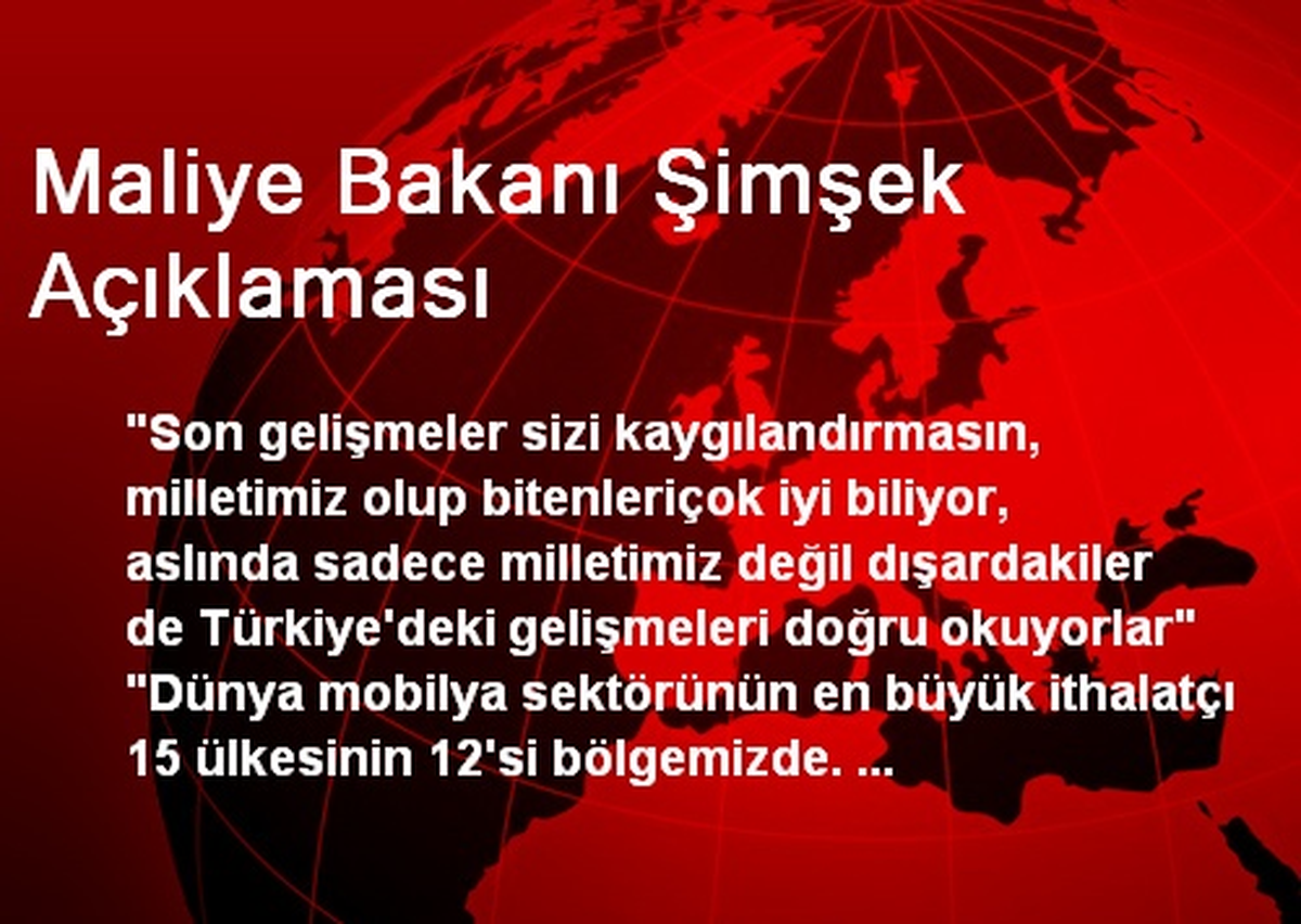 Maliye Bakanı Şimşek Açıklaması