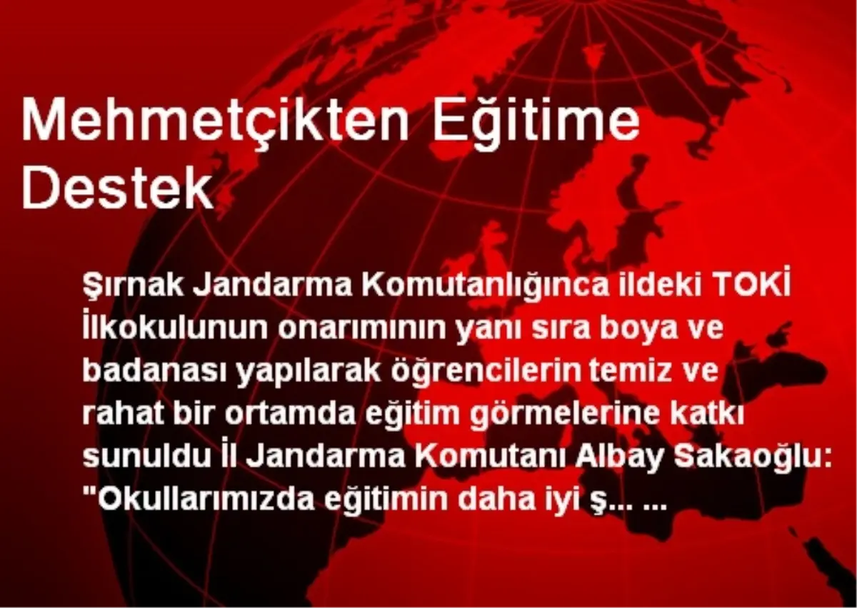 Şırnak\'ta Mehmetçikten Eğitime Destek