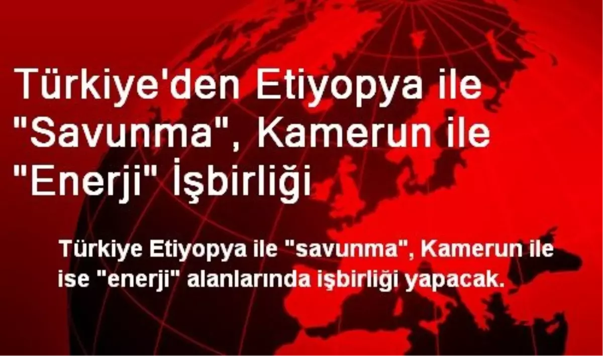 Türkiye\'den Etiyopya ile "Savunma", Kamerun ile "Enerji" İşbirliği