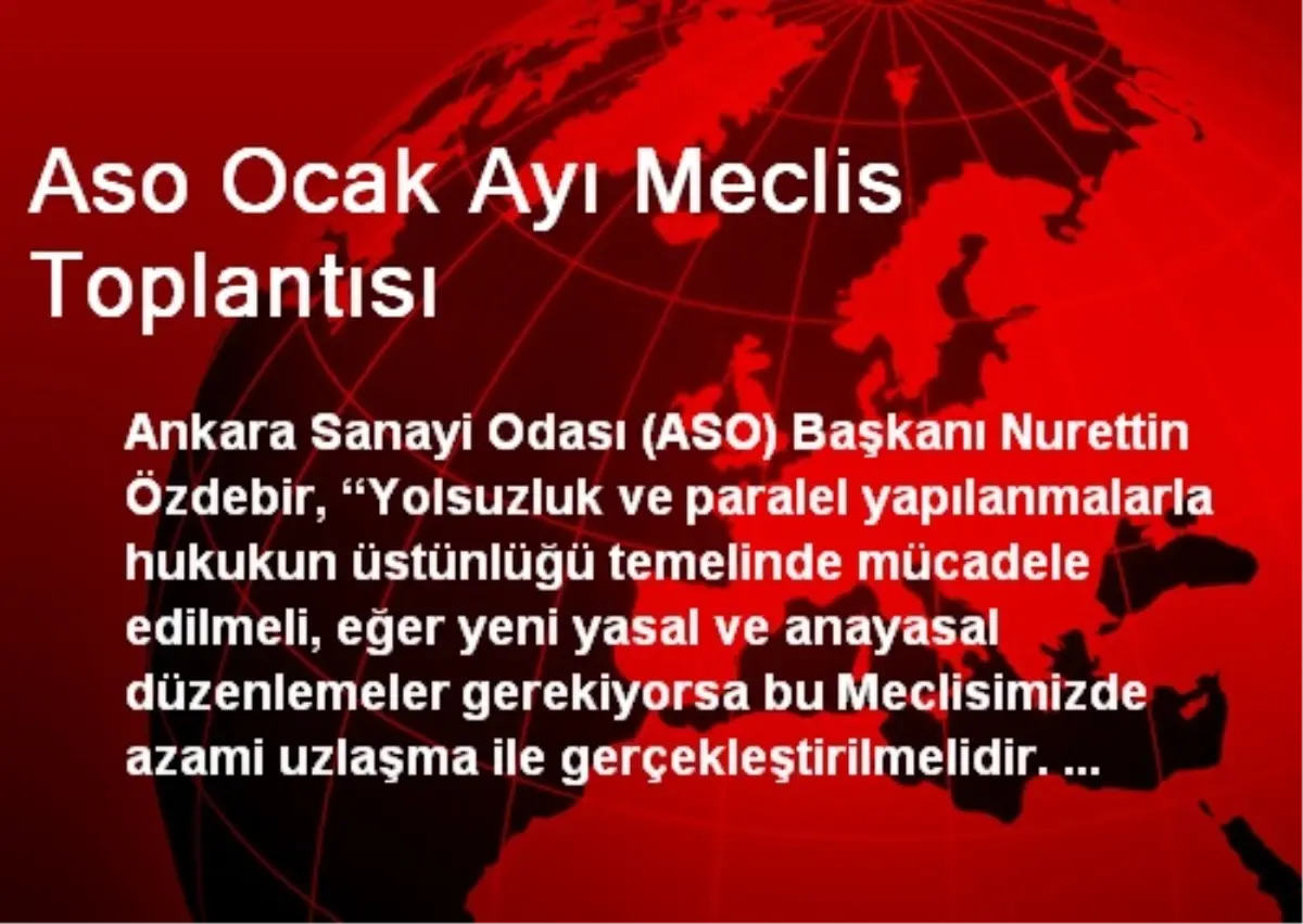 Aso Ocak Ayı Meclis Toplantısı