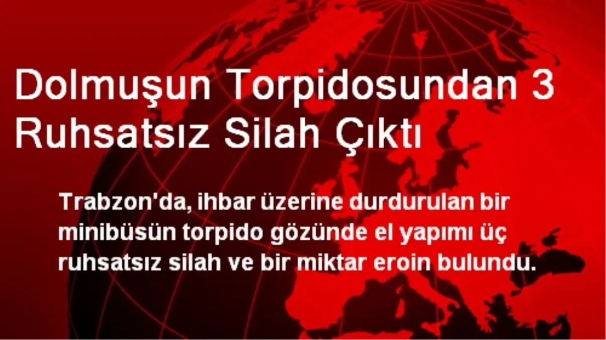 Dolmuşun Torpidosundan 3 Ruhsatsız Silah Çıktı