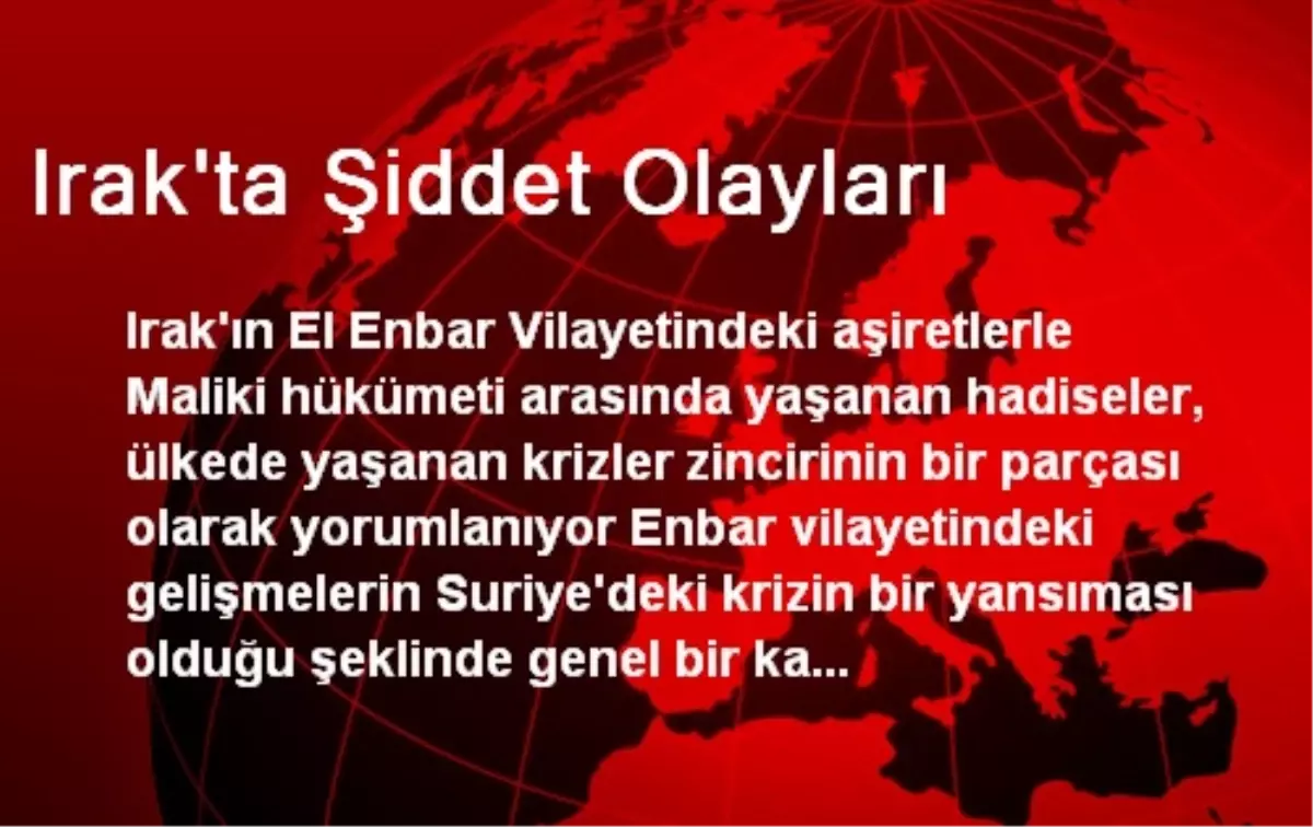 Irak\'ta Şiddet Olayları