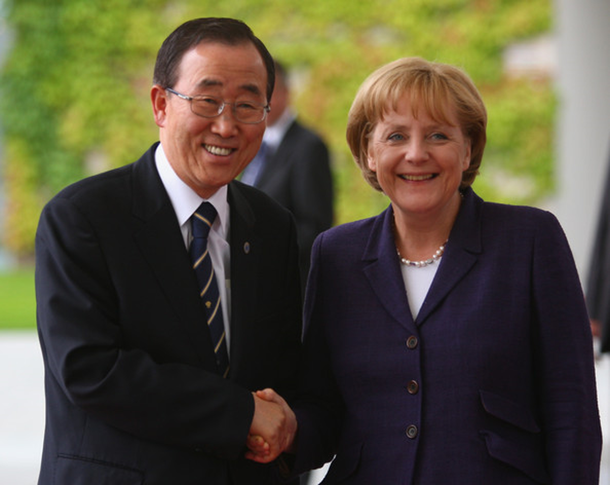 BM Genel Sekreteri Ban Ki-mun, Merkel\'le Görüştü
