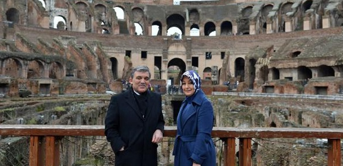 Cumhurbaşkanı Gül, Roma\'nın Sembolü Tarihi Kolezyum\'u Ziyaret Etti