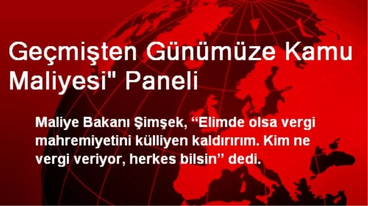 Geçmişten Günümüze Kamu Maliyesi' Paneli
