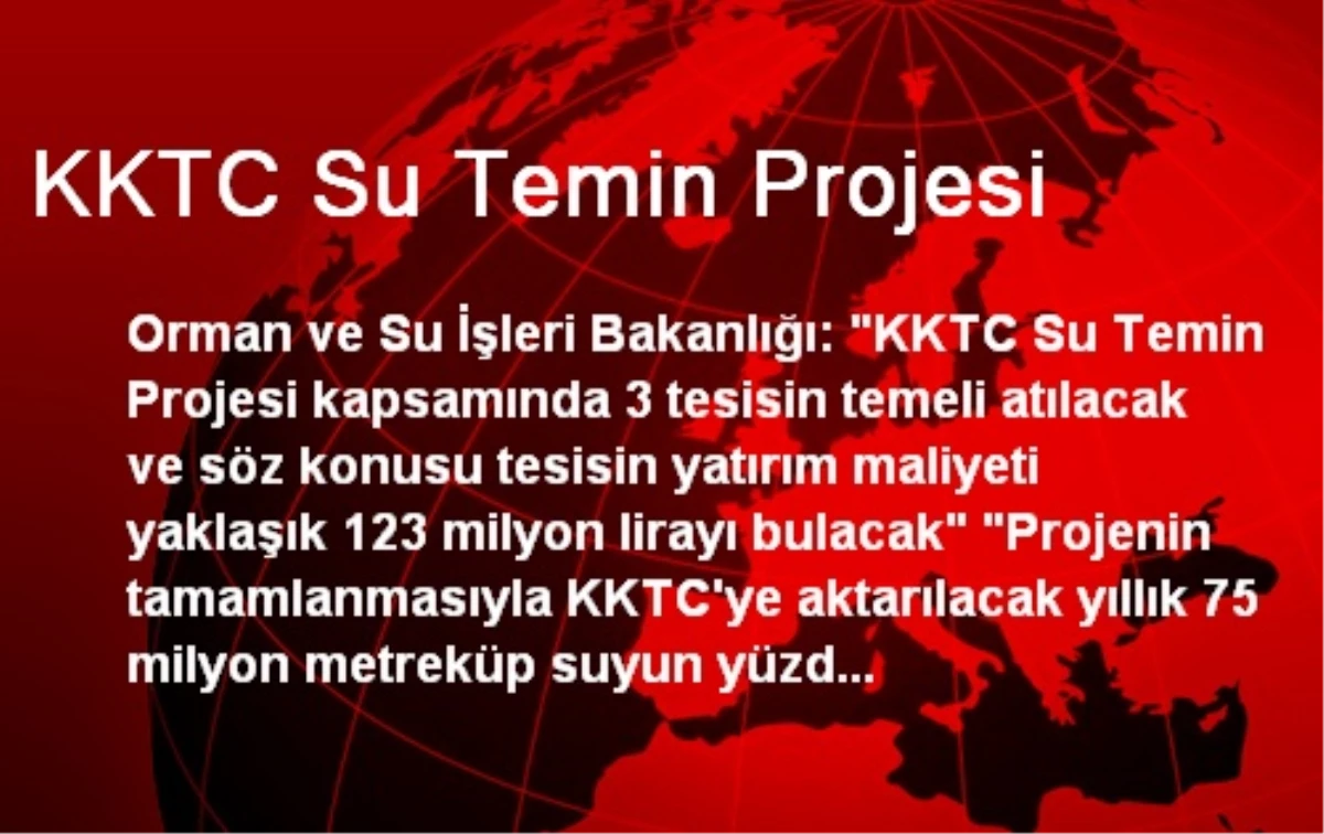 KKTC Su Temin Projesi