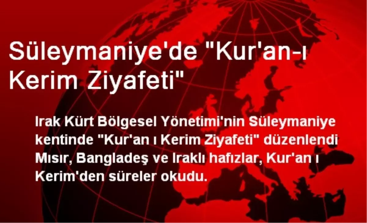 Süleymaniye\'de Kur\'an-ı Kerim Ziyafeti Verildi