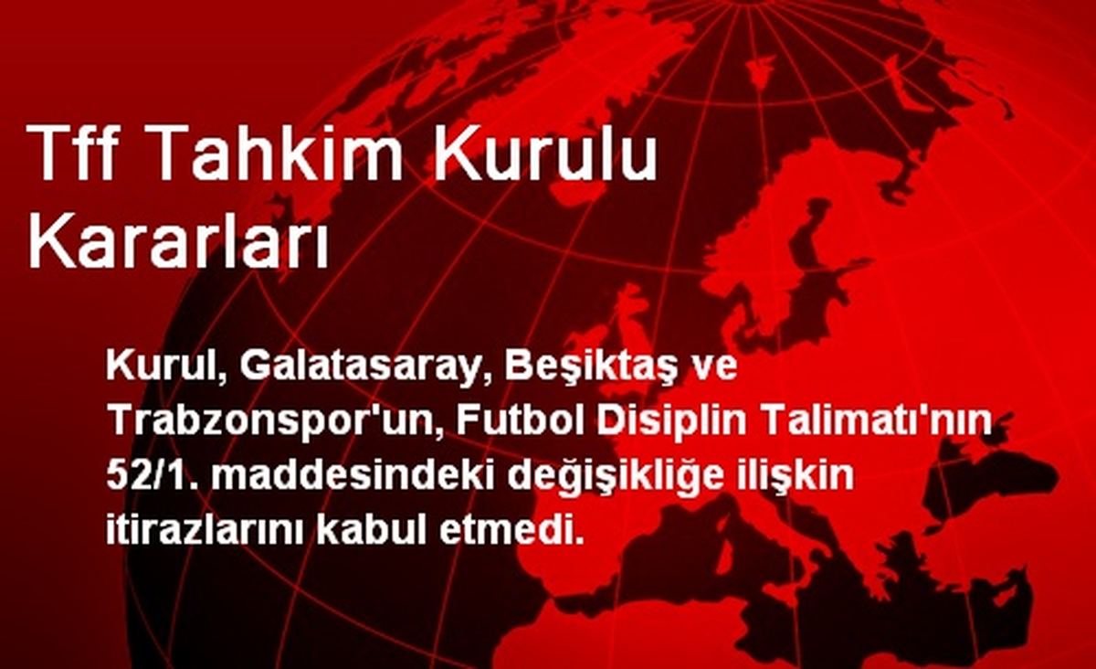 Tff Tahkim Kurulu Kararları