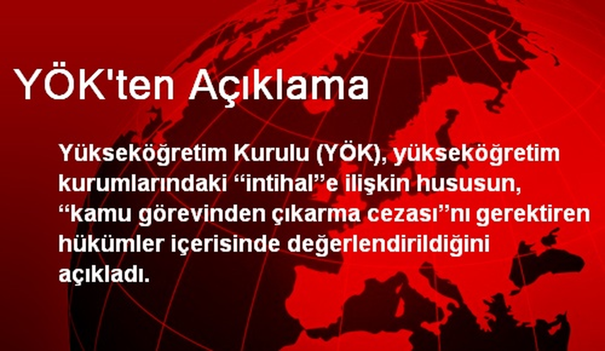 YÖK\'ten Açıklama
