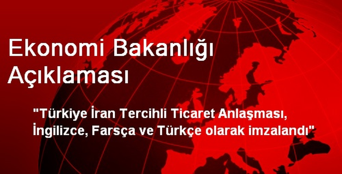 Ekonomi Bakanlığı Açıklaması