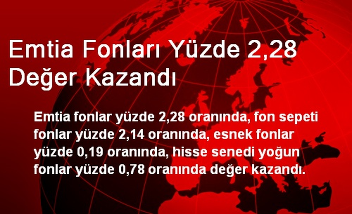 Emtia Fonları Yüzde 2,28 Değer Kazandı